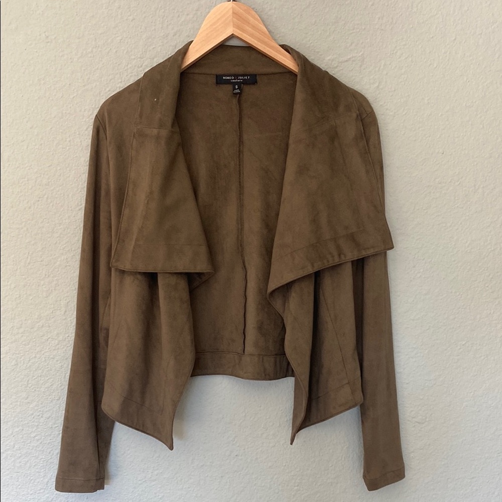 Romeo & Juliet Couture Brown Waterfall Blazer